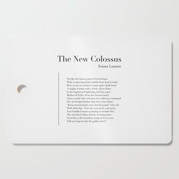 The New Colossus by Emma Lazarus Cutting Board Gallery Image 1