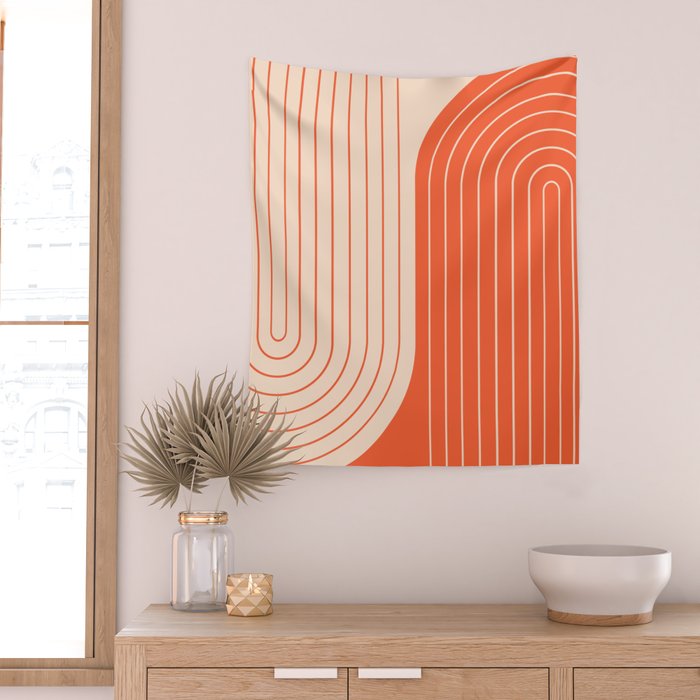 Two Tone Line Curvature XI  Wall Tapestry Gallery Image 2