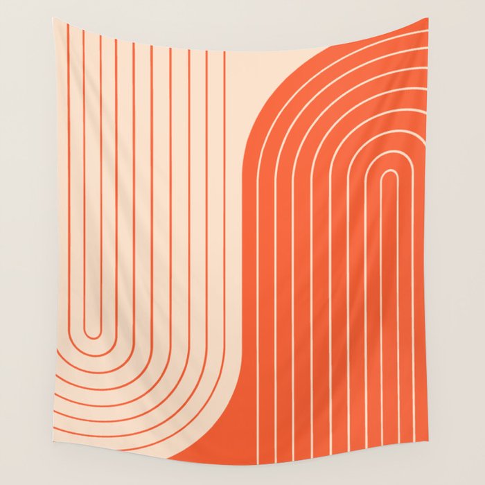 Two Tone Line Curvature XI  Wall Tapestry Gallery Image 4