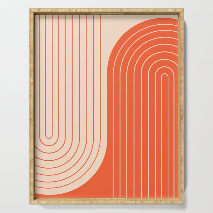Two Tone Line Curvature XI  Serving Tray Gallery Image 1
