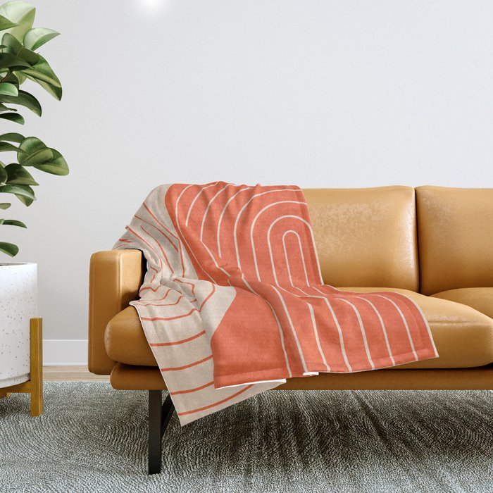 Two Tone Line Curvature XI  Throw Blanket Gallery Image 1