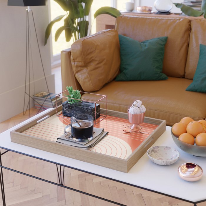 Two Tone Line Curvature XI  Serving Tray Gallery Image 2