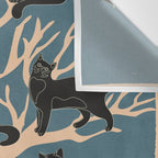 Black Cats in Tree 03 Wall Tapestry Gallery Image 3