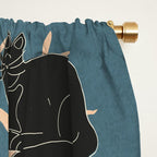 Black Cats in Tree 03 Window Curtain Gallery Image 2