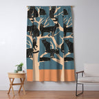 Black Cats in Tree 03 Window Curtain Gallery Image 5