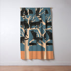 Black Cats in Tree 03 Window Curtain Gallery Image 3