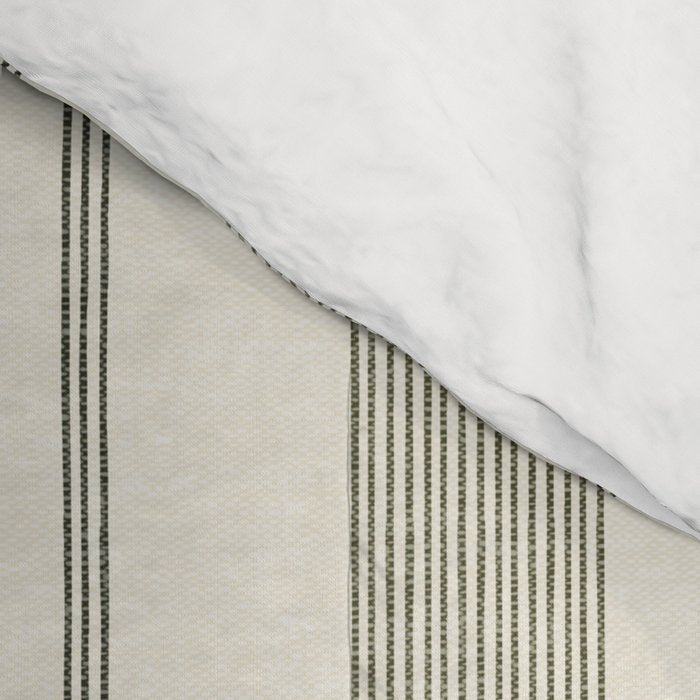 ivy stripes - cream and olive green Comforter Gallery Image 4