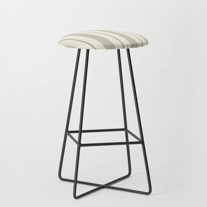 ivy stripes - cream and olive green Stool Gallery Image 1