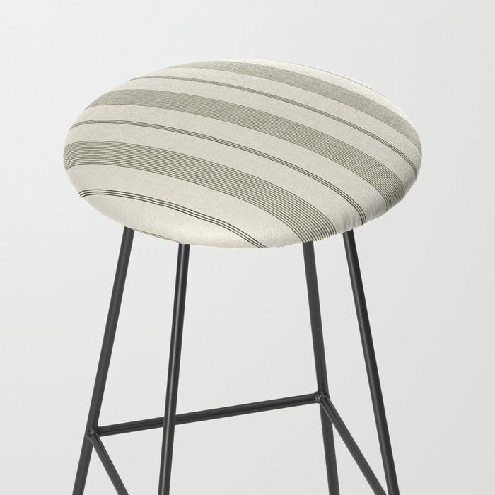 ivy stripes - cream and olive green Stool Gallery Image 2