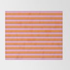 Colorful Eclectic Watercolor Paper Stripes Pattern Pink Orange Brown Cream Throw Blanket Gallery Image 2