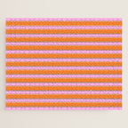 Colorful Eclectic Watercolor Paper Stripes Pattern Pink Orange Brown Cream Jigsaw Puzzle Gallery Image 1