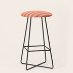 Colorful Eclectic Watercolor Paper Stripes Pattern Pink Orange Brown Cream Stool Gallery Image 1