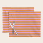 Colorful Eclectic Watercolor Paper Stripes Pattern Pink Orange Brown Cream Placemat Gallery Image 1