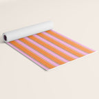 Colorful Eclectic Watercolor Paper Stripes Pattern Pink Orange Brown Cream Yoga Mat Gallery Image 2