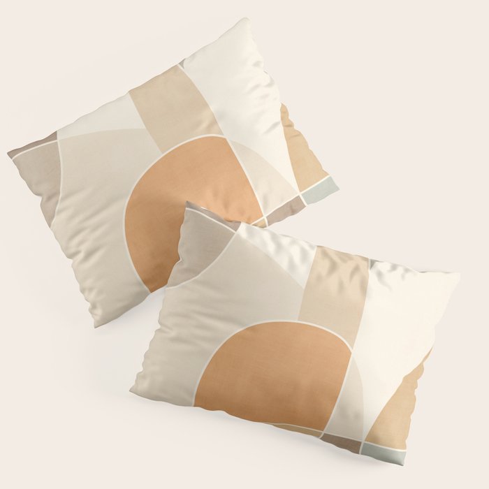 Soft Brown Tan Green Beige Modern Artwork Pillow Sham Gallery Image 3