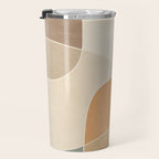 Soft Brown Tan Green Beige Modern Artwork Travel Mug Gallery Image 3
