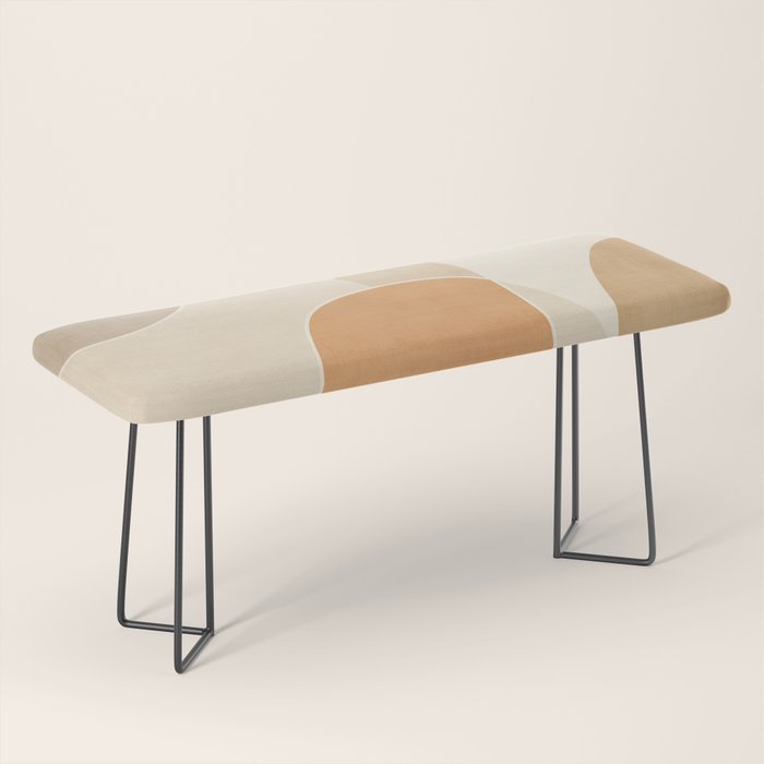 Soft Brown Tan Green Beige Modern Artwork Bench Gallery Image 1