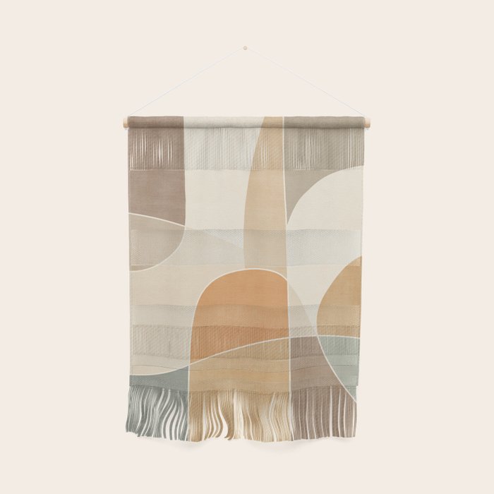 Soft Brown Tan Green Beige Modern Artwork Wall Hanging Gallery Image 1