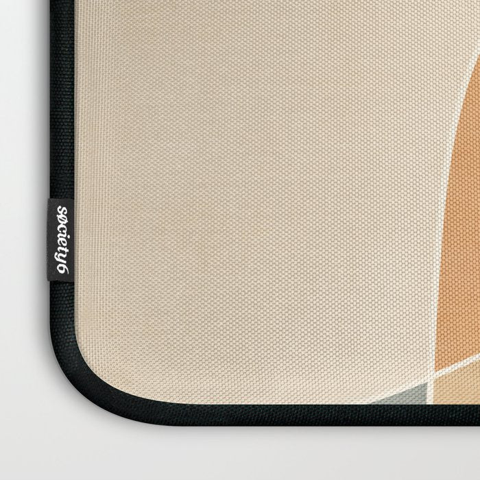Soft Brown Tan Green Beige Modern Artwork Laptop Sleeve Gallery Image 3