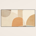 Soft Brown Tan Green Beige Modern Artwork Desk Mat Gallery Image 3