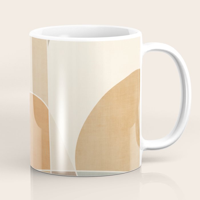Soft Brown Tan Green Beige Modern Artwork Coffee Mug Gallery Image 1