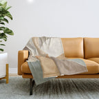 Soft Brown Tan Green Beige Modern Artwork Throw Blanket Gallery Image 1