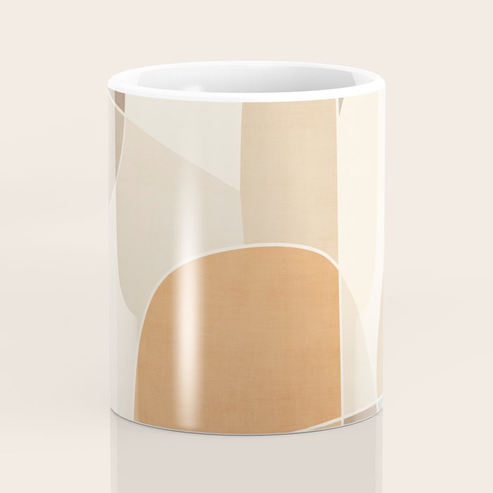 Soft Brown Tan Green Beige Modern Artwork Coffee Mug Gallery Image 4