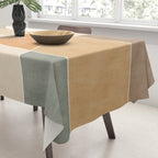 Soft Brown Tan Green Beige Modern Artwork Tablecloth Gallery Image 3