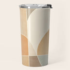 Soft Brown Tan Green Beige Modern Artwork Travel Mug Gallery Image 2