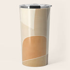 Soft Brown Tan Green Beige Modern Artwork Travel Mug Gallery Image 1