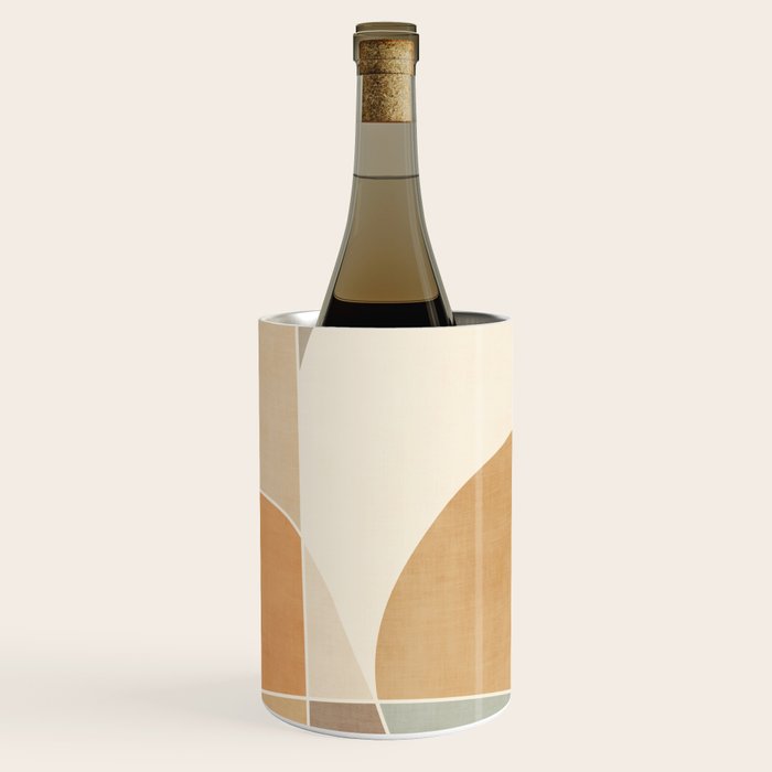 Soft Brown Tan Green Beige Modern Artwork Wine Chiller Gallery Image 3