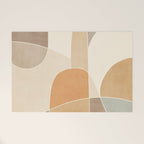 Soft Brown Tan Green Beige Modern Artwork Welcome Mat Gallery Image 1