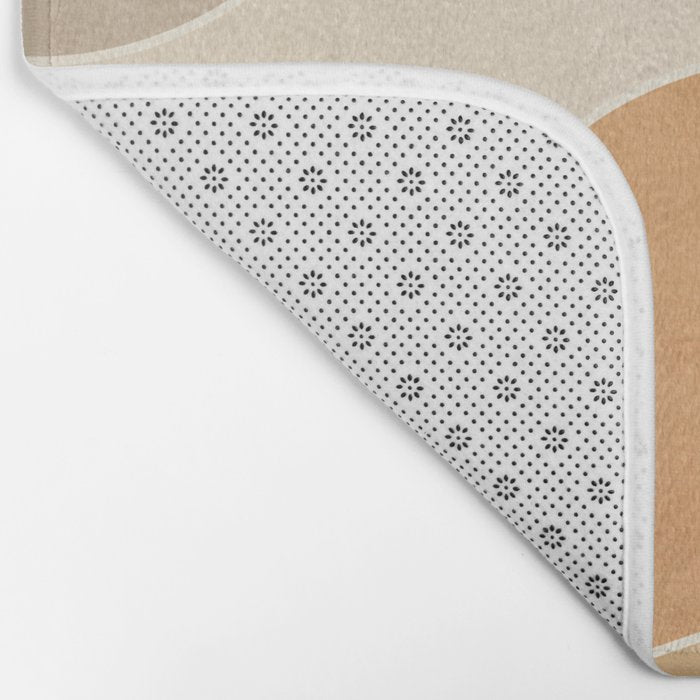 Soft Brown Tan Green Beige Modern Artwork Bath Mat Gallery Image 2