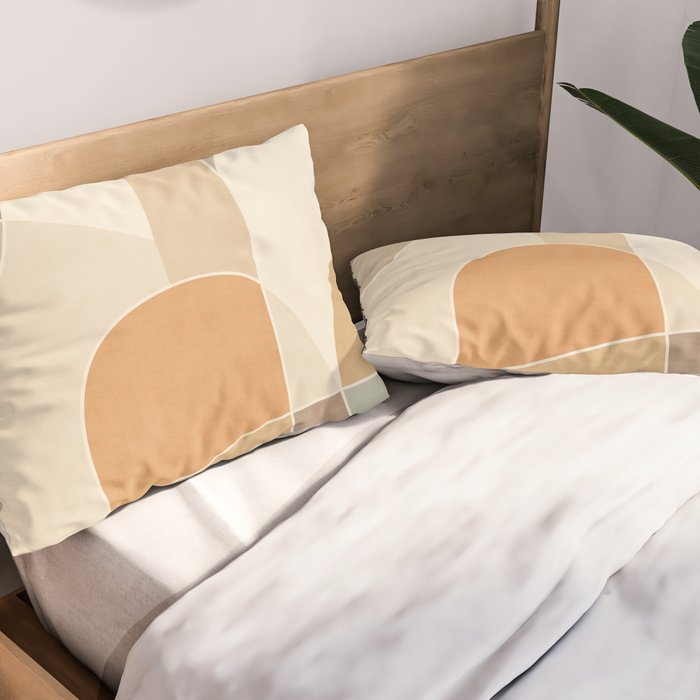Soft Brown Tan Green Beige Modern Artwork Pillow Sham Gallery Image 2