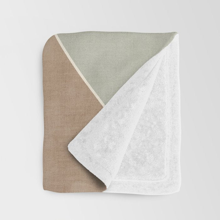 Soft Brown Tan Green Beige Modern Artwork Throw Blanket Gallery Image 3