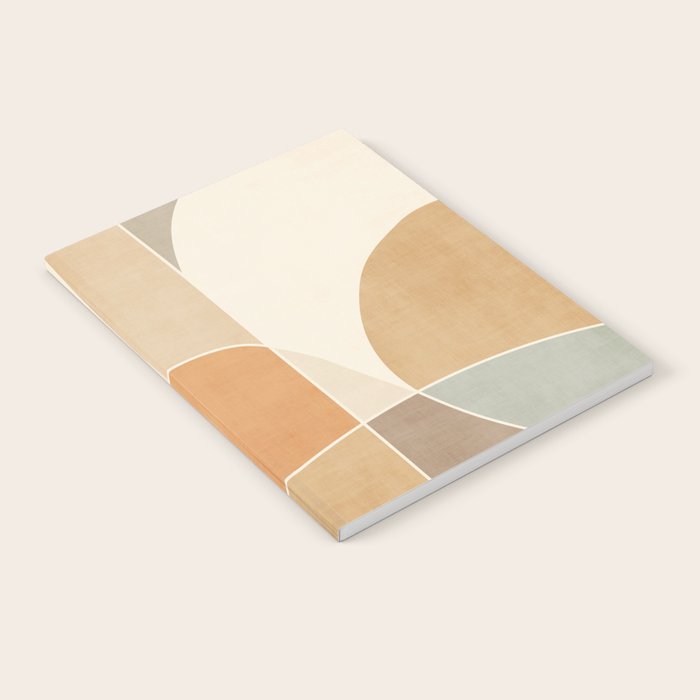 Soft Brown Tan Green Beige Modern Artwork Notebook