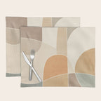 Soft Brown Tan Green Beige Modern Artwork Placemat Gallery Image 1