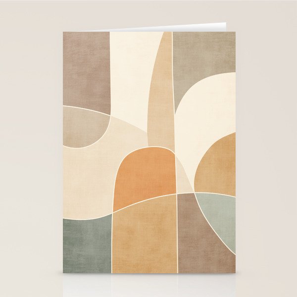 Soft Brown Tan Green Beige Modern Artwork Stationery Card Gallery Image 2