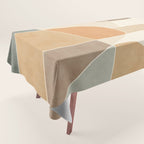 Soft Brown Tan Green Beige Modern Artwork Tablecloth Gallery Image 1