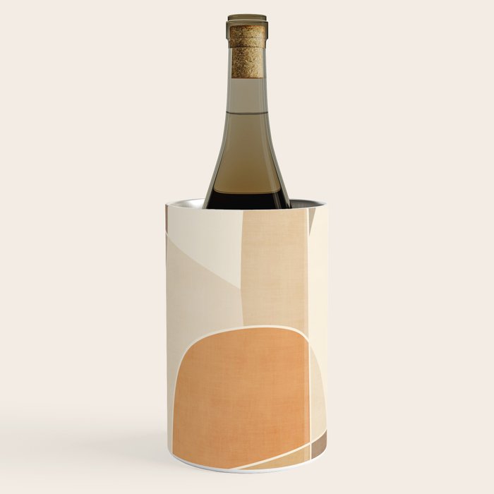 Soft Brown Tan Green Beige Modern Artwork Wine Chiller Gallery Image 1