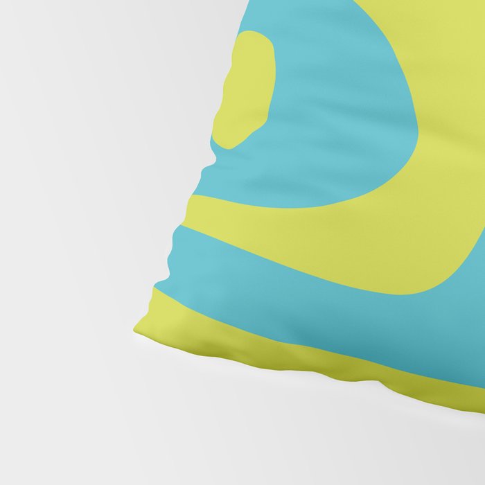 Mid Century Modern Piquet Abstract Pattern in Bright Lime Green and Turquoise Pillow Sham Gallery Image 4
