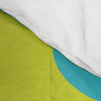 Mid Century Modern Piquet Abstract Pattern in Bright Lime Green and Turquoise Comforter Gallery Image 4
