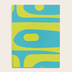 Mid Century Modern Piquet Abstract Pattern in Bright Lime Green and Turquoise Notebook Gallery Image 4
