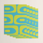 Mid Century Modern Piquet Abstract Pattern in Bright Lime Green and Turquoise Wrapping Paper Gallery Image 3