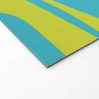 Mid Century Modern Piquet Abstract Pattern in Bright Lime Green and Turquoise Welcome Mat Gallery Image 2