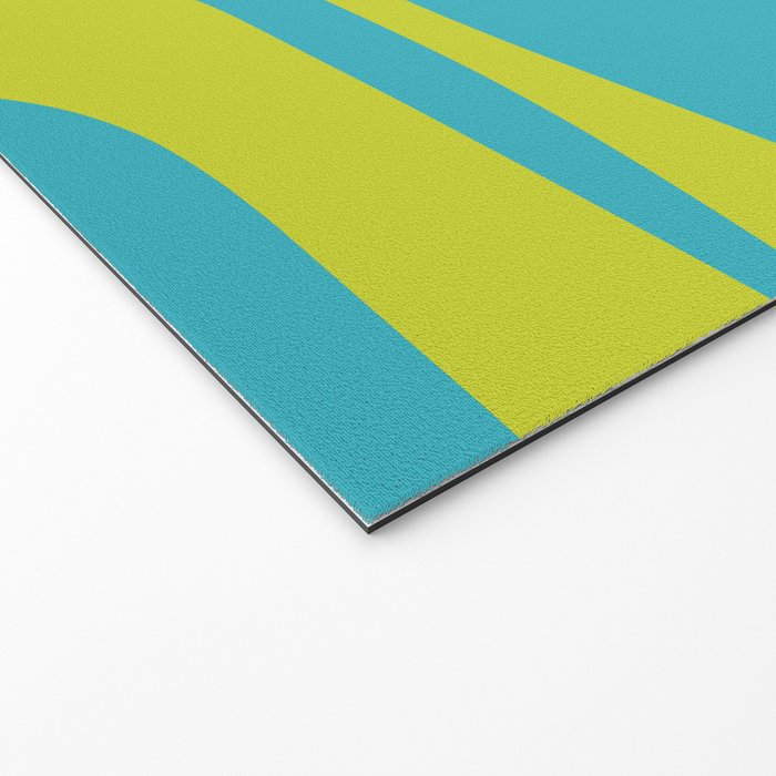 Mid Century Modern Piquet Abstract Pattern in Bright Lime Green and Turquoise Welcome Mat Gallery Image 2