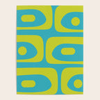 Mid Century Modern Piquet Abstract Pattern in Bright Lime Green and Turquoise Poster Gallery Image 4