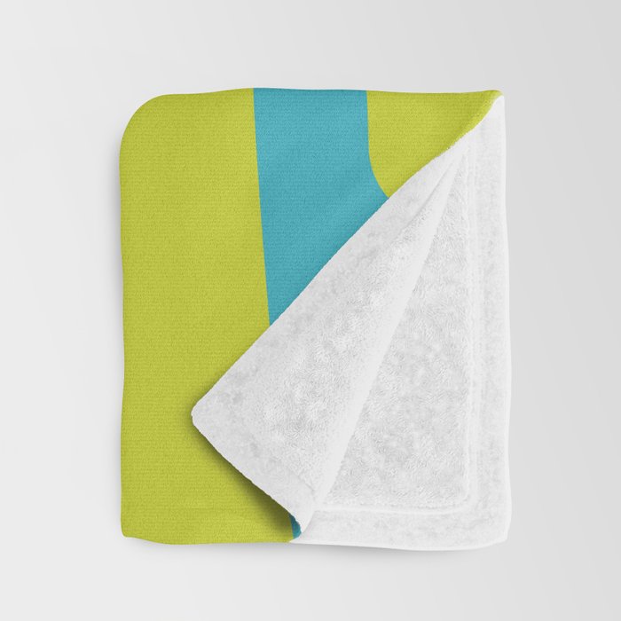 Mid Century Modern Piquet Abstract Pattern in Bright Lime Green and Turquoise Throw Blanket Gallery Image 3