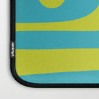 Mid Century Modern Piquet Abstract Pattern in Bright Lime Green and Turquoise Laptop Sleeve Gallery Image 3