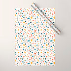 Terrazzo, Abstract Quirky Shapes Bohemian Modern Pattern Confetti Celebration Random Colorful Shapes Wrapping Paper Gallery Image 1